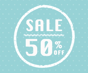 50%OFFセールバナー 250x300